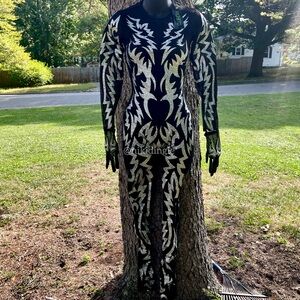 NEW with tags Dolls Kill Club Exx Glitter Superstar Mesh punk catsuit bodysuit S
